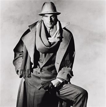 IRVING PENN (1917-2009) Two studies of the model Robert Russell in men's wear for the fall/winter line of Emanuel Ungaro. 1984.